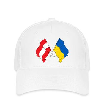 Drapeau Autriche drapeau Ukraine - Casquette Flexfit - blanc - Devant