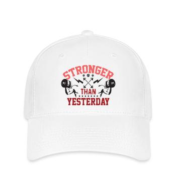 Plus fort qu’hier - Casquette Flexfit - blanc - Devant