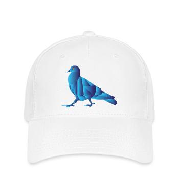 Blaue geometrische abstrakte Taube - Flexfit Cap - Weiß - Vorne