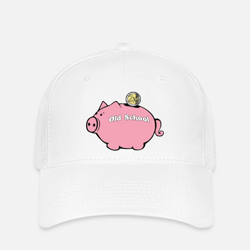 Old school piggy bank - Flexfit Cap - white