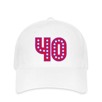 40. 40 JAHRE. 40-JÄHRIGES JUBILÄUM. 40-JÄHRIGES JUBILÄUM. - Flexfit Cap - Weiß - Vorne