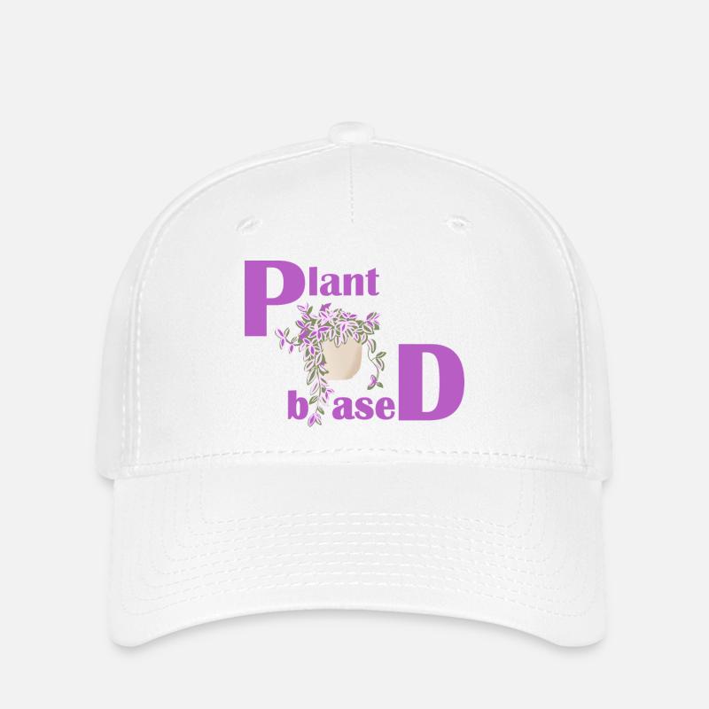 Plant Based – Pinkes Design Topfpflanze - Flexfit Cap - Weiß