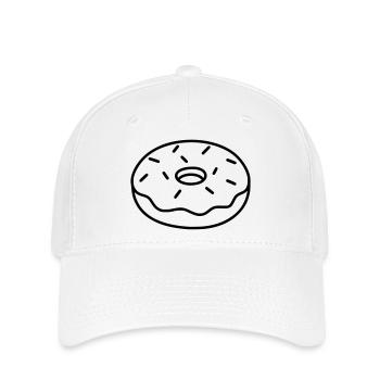 Minimalistischer Donut Vektor Motiv Food  - Flexfit Cap - Weiß - Vorne