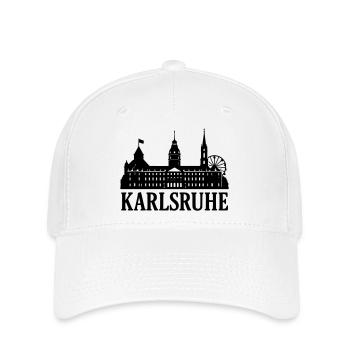 Karlsruhe Wahrzeichen Silhouette - Flexfit Cap - Weiß - Vorne