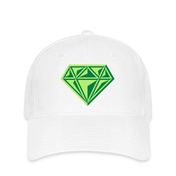 Diamant (Edelstein / Brillant / Symbol / Gre / 2C) - Flexfit Cap - Weiß - Vorne