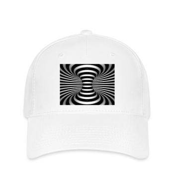 Schwarz-Weiß-Spiralwirbel - Flexfit Cap - Weiß - Vorne