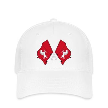 Deux drapeaux croisés Kent - Casquette Flexfit - blanc - Devant