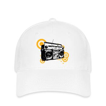 Boombox Retro Pop Art - Casquette Flexfit - blanc - Devant