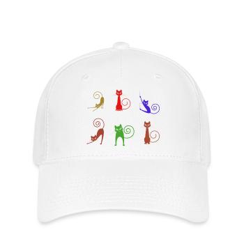 Katzen - Flexfit Cap - Weiß - Vorne
