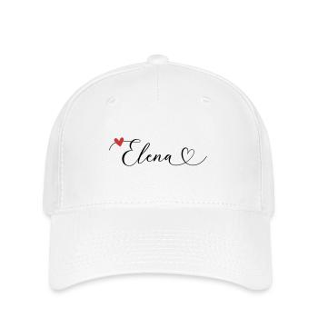 Elena Name Vorname Kalligrafieherz - Flexfit Cap - Weiß - Vorne