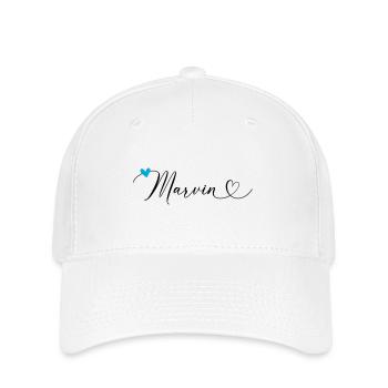 Marvin Last name First name Calligraphy heart - Flexfit Cap - white - Front
