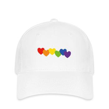 Hearts rainbow colors - Flexfit Cap - white - Front
