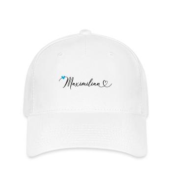 Maximilian Last name First name Calligraphy heart - Flexfit Cap - white - Front