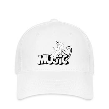 Love Music - Minimalistisches Design - Flexfit Cap - Weiß - Vorne