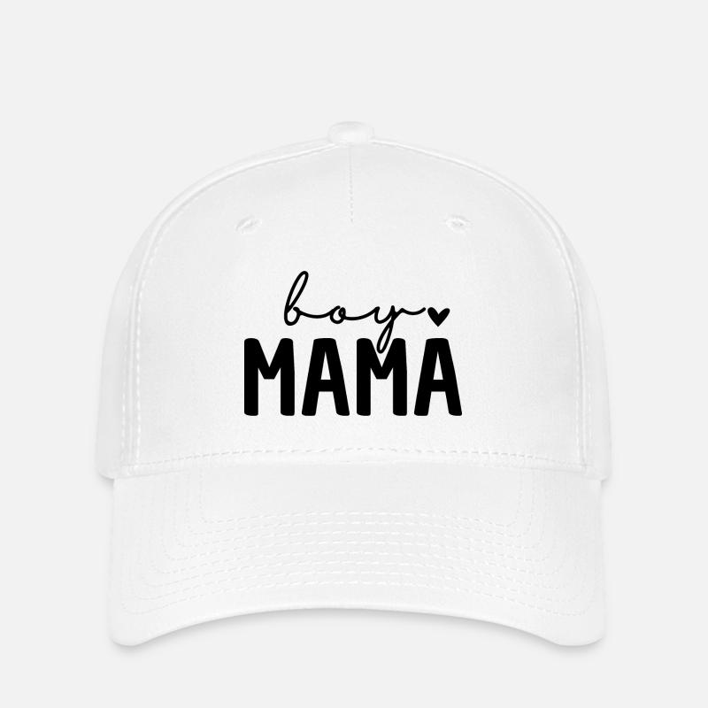 Boy Mama | Jungsmama Mama von einem Jungen Spruch - Flexfit Cap - Weiß