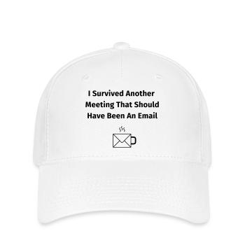 I Survived Another Meeting - Flexfit Cap - Weiß - Vorne