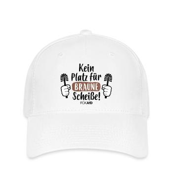 AFD STICKER, KEIN PLATZ FÜR BRAUNE SCHEISSE - Flexfit Cap - Weiß - Vorne
