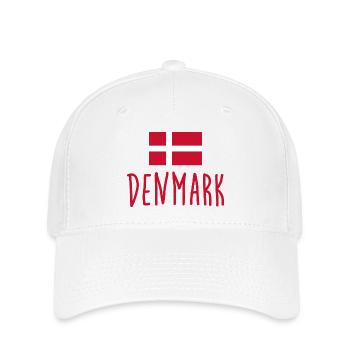 Denmark Flag - Dänemark Flagge - Kopenhagen - Flexfit Cap - Weiß - Vorne