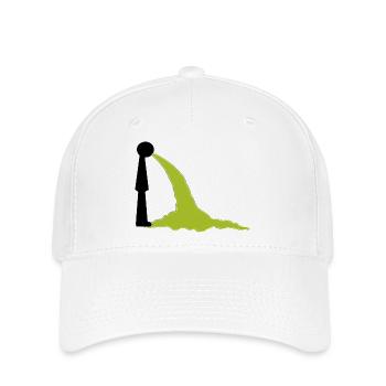 Motif de consommation d’alcool - Vomir - Escalade et crash - Casquette Flexfit - blanc - Devant