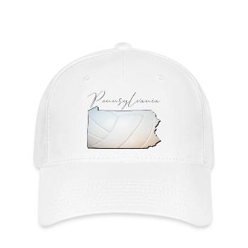 Volleyball in the Pennsylvania State Map PA - Flexfit Cap - white - Front