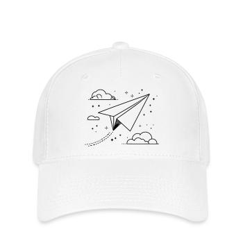 Paper Airplane Drawing - Flexfit Cap - white - Front