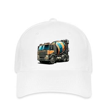Bétonnière grande taille - Casquette Flexfit - blanc - Devant