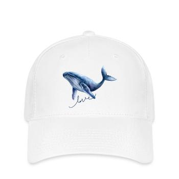 Wal Liebe Blauwal Illustration - Flexfit Cap - Weiß - Vorne