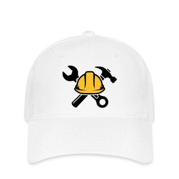 Artisans et ouvriers du bâtiment | Logo de l’outil - Casquette Flexfit - blanc - Devant