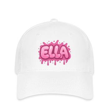 Graffiti ELLA Name Gift Ideal Druckbar - Flexfit Cap - Weiß - Vorne