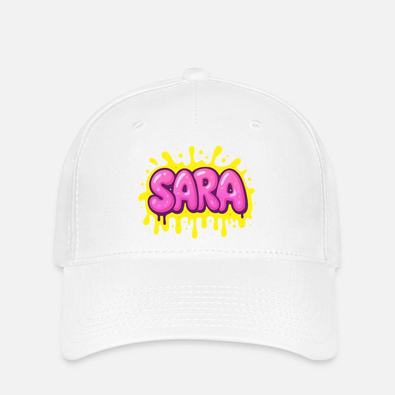 Graffiti SARA Name Gift Ideal Printable - Flexfit Cap - white