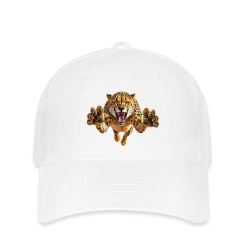 Cheetah in the Leap - Flexfit Cap - white - Front