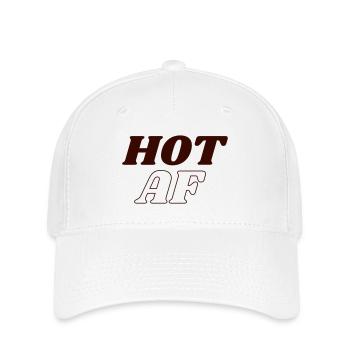 HOT AF - Flexfit Cap - Weiß - Vorne