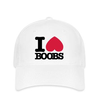 I_love_boobs - Flexfit Cap - Weiß - Vorne