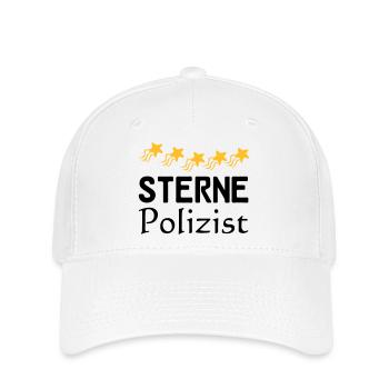 Sterne Polizist Geschenk - Flexfit Cap - Weiß - Vorne