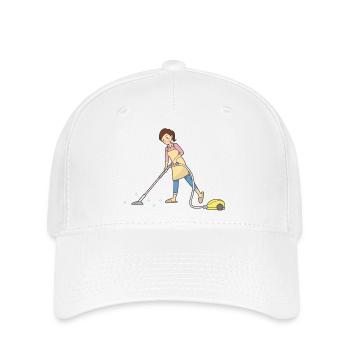 cleaning cleaning cleaning woman broom wischmop61 - Flexfit Cap - white - Front