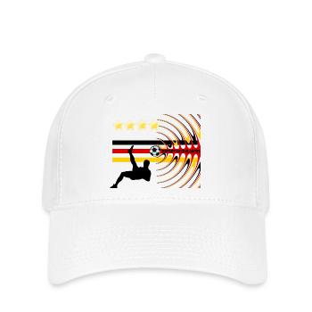 Fußball Deutschland schwarz rot gold - Flexfit Cap - Weiß - Vorne