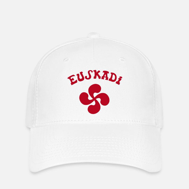 Baskische Rote Kreuz Vektor - Flexfit Cap - Weiß
