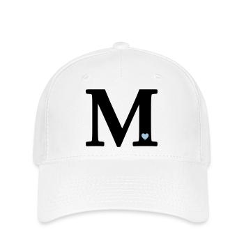 Buchstabe M Anfangsbuchstabe - Flexfit Cap - Weiß - Vorne