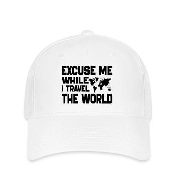 Excuse Me While I Travel The World-Camping 2024 - Flexfit Cap - white - Front