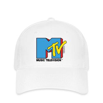 MTV Music Television Ikonisches Logo - Flexfit Cap - Weiß - Vorne