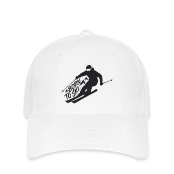 Born To Ski Skifahrer Skifahren Wintersport - Flexfit Cap - Weiß - Vorne