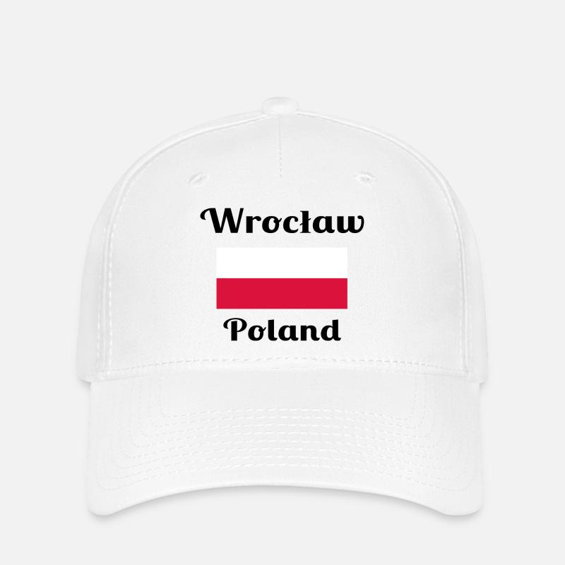 Wrocław, Pologne - Imprimés élégants - Casquette Flexfit - blanc