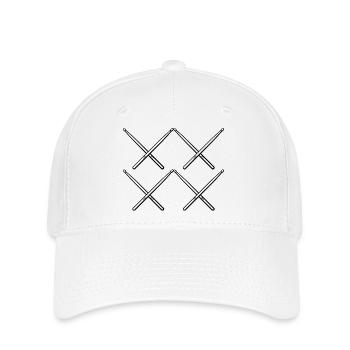 Schlagzeuger Drumsticks - Flexfit Cap - Weiß - Vorne