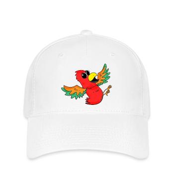 Papagei Bunt Vogel Niedlich - Flexfit Cap - Weiß - Vorne