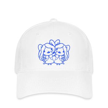 2 Lapins Filles Jolies Filles Femmes Lapin Petit - Casquette Flexfit - blanc - Devant