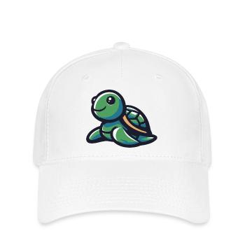 Niedliche lächelnde Schildkröte - Flexfit Cap - Weiß - Vorne