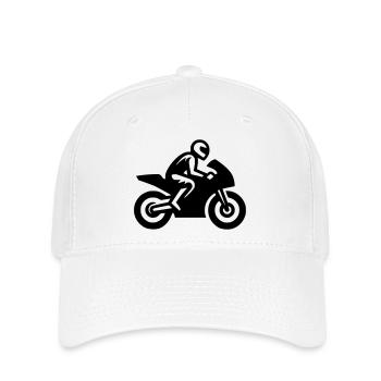 Rennmotorrad Motorradfahrer Motorrad Rennmaschine - Flexfit Cap - Weiß - Vorne