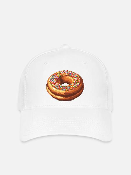 Pixel Donut - Flexfit Cap - Weiß