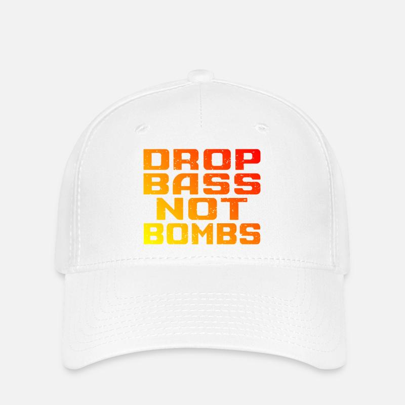 DNB Techno Drop Bass Pas de Bombes - Casquette Flexfit - blanc