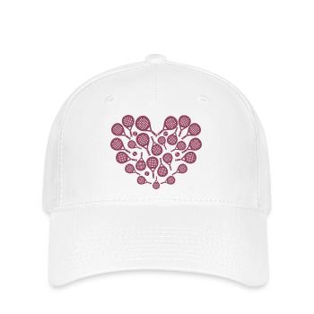 Padel Racket Heart – Sport & Herz - Flexfit Cap - Weiß - Vorne